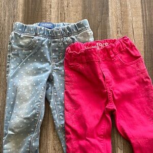 GAP Pink Jeans with glitter & Old Navy Heart Jeans size 4T